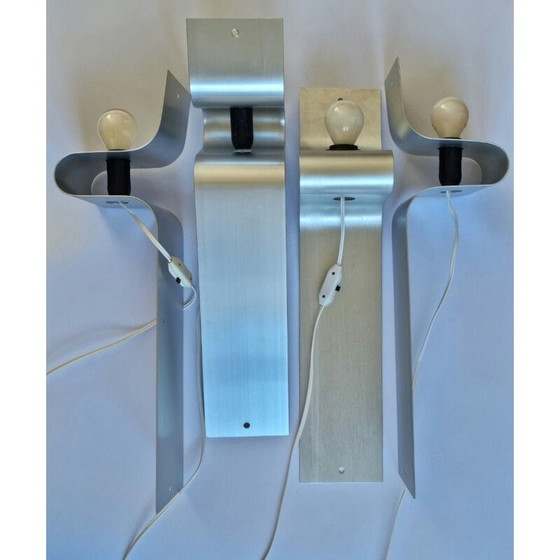 Image 1 of Set di quattro lampade da parete di metà secolo, Italia anni '80