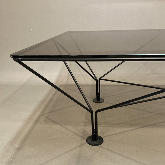 Image 1 of Design coffee table in glass and metal.