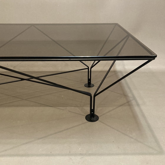 Image 1 of Design coffee table in glass and metal.