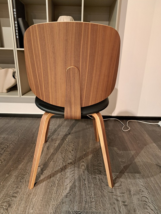 Image 1 of Aarhus Dining Chair Walnut Veneer, Black Salto Leather 0960