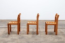 Batch of vintage French stacking chairs made of beech wood, 1960