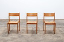 Batch of vintage French stacking chairs made of beech wood, 1960