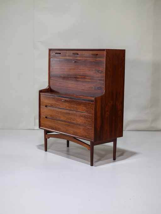 Arne Wahl Iversen Secretaire Rosewood Danish 1960S Vinde Møbelfabrik