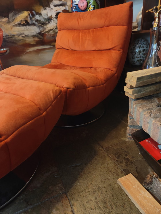 Image 1 of Chateau d'Ax recliner orange with matching footstool