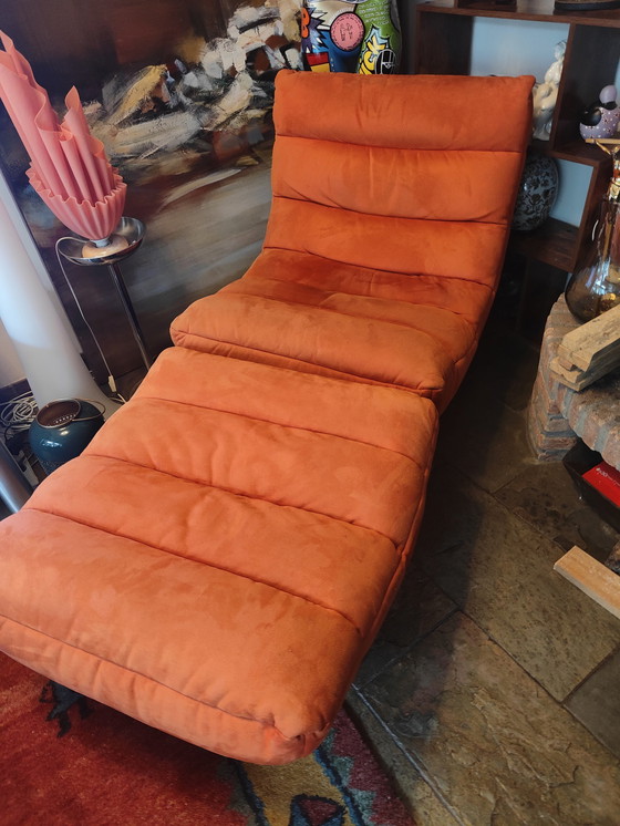 Image 1 of Chateau d'Ax recliner orange with matching footstool