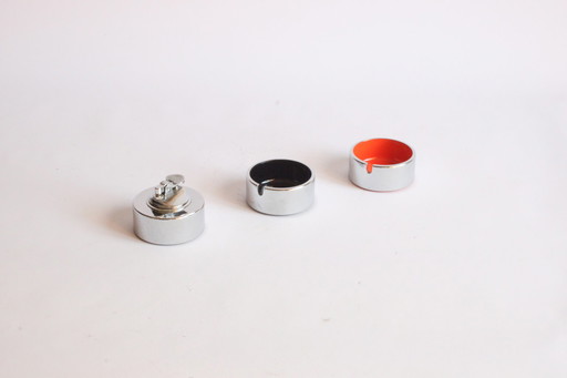 Modular Ashtrays And Lighter By Isamu Kenmochi For Martian , 1960S, Set Of 3