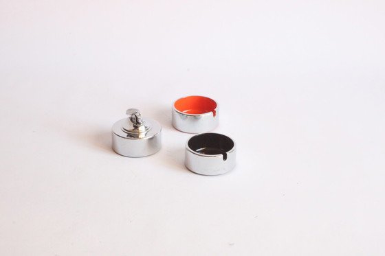 Image 1 of Modular Ashtrays And Lighter By Isamu Kenmochi For Martian , 1960S, Set Of 3