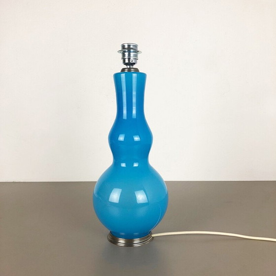 Image 1 of Vintage "blue" table lamp in Murano opal bubble glass by Cenedese Vetri, 1960