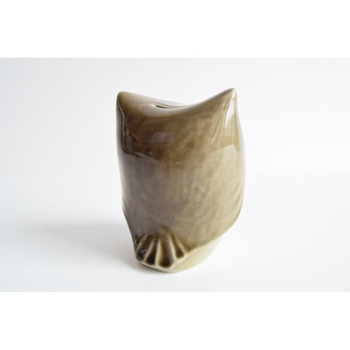 Vintage ceramic owl treasure chest by Ditmar Urbach, Czechoslovakia 1960s