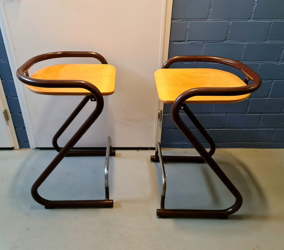 Image 1 of Bar Chairs Architects Stools Lindau & Lindekrantz For Lammhults, Sweden 1960s
