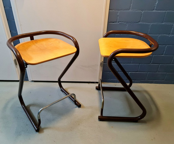 Image 1 of Bar Chairs Architects Stools Lindau & Lindekrantz For Lammhults, Sweden 1960s