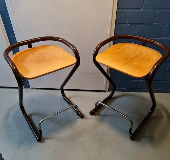 Image 1 of Bar Chairs Architects Stools Lindau & Lindekrantz For Lammhults, Sweden 1960s