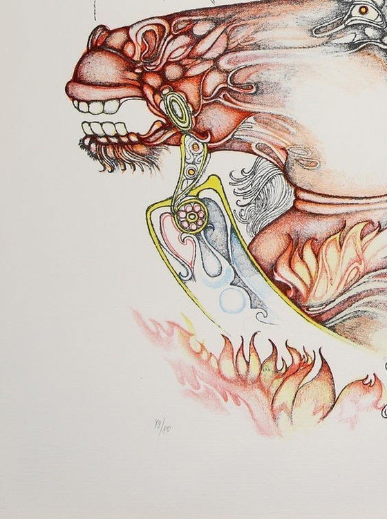 Image 1 of Donna a cavallo - Litografia di Giuliano Pini