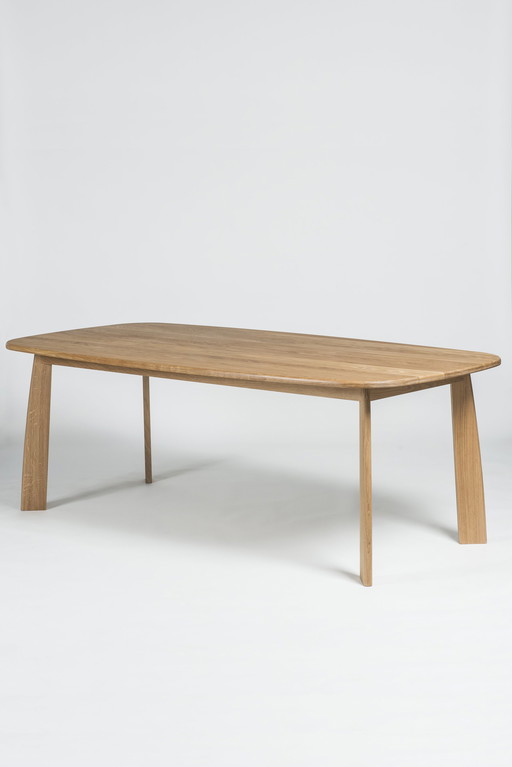 Solid oak table, 200 cm long, design Sylvain Willenz for Quodes