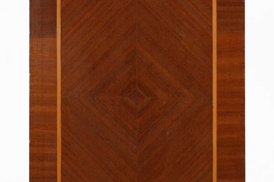 Image 1 of Tavolino Art Déco di De Coene Freres con intarsi in legno e piano in marmo, anni &#39;30