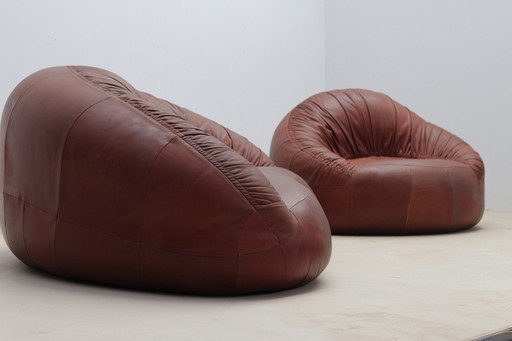 Pangolin Leather Sofa And Armchair By Egg Designs