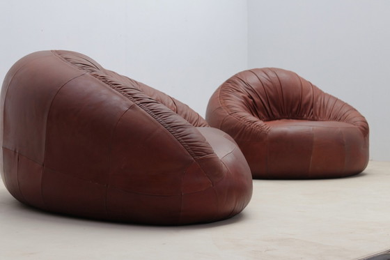 Image 1 of Pangolin Leather Sofa And Armchair By Egg Designs