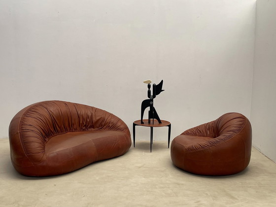 Image 1 of Pangolin Leather Sofa And Armchair By Egg Designs