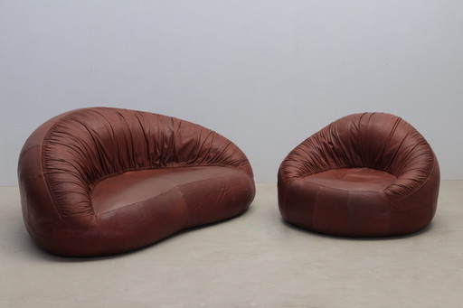 Pangolin Leather Sofa And Armchair By Egg Designs