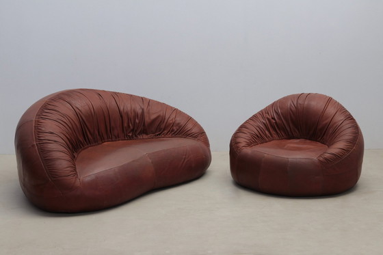 Image 1 of Pangolin Leather Sofa And Armchair By Egg Designs