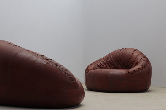 Image 1 of Pangolin Leather Sofa And Armchair By Egg Designs