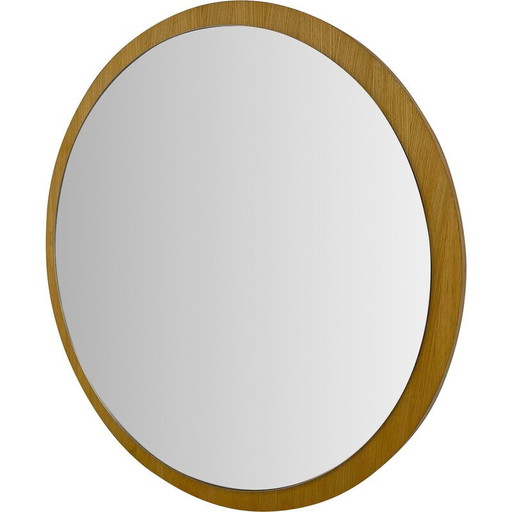 Specchio da parete rotondo di metà secolo, Cecoslovacchia, anni '70