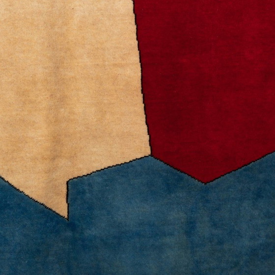 Image 1 of Vintage hand-knotted Merino wool rug