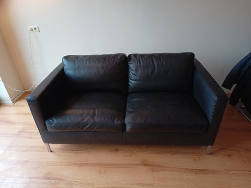 Barzolino Leather Sofa,Dark Brown.