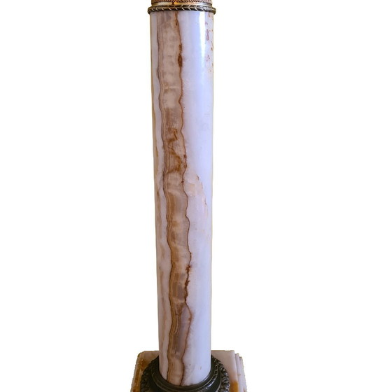 Image 1 of Antique Onyx Pedestal With Bronze Frames, Late 19th Century