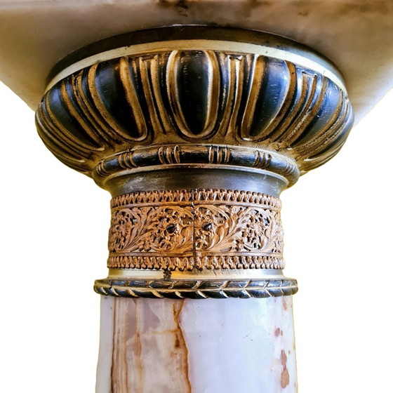 Image 1 of Antique Onyx Pedestal With Bronze Frames, Late 19th Century