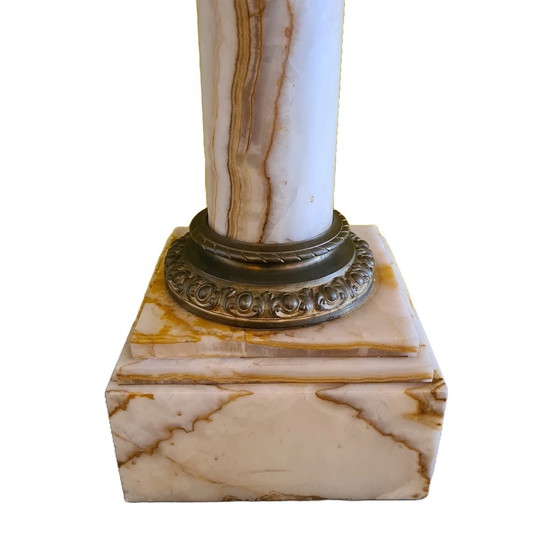 Image 1 of Antique Onyx Pedestal With Bronze Frames, Late 19th Century