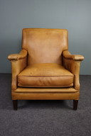 Fauteuil classique en cuir de vachette