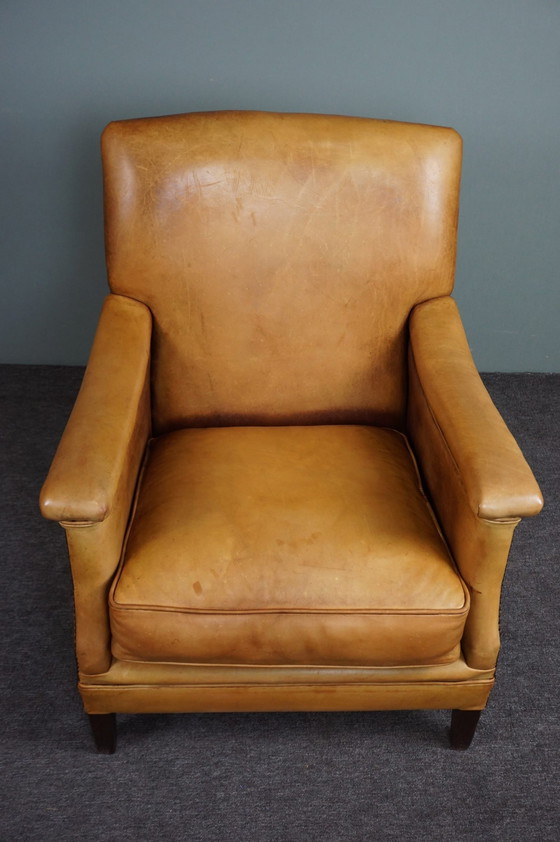 Image 1 of Classic cowhide leather armchair