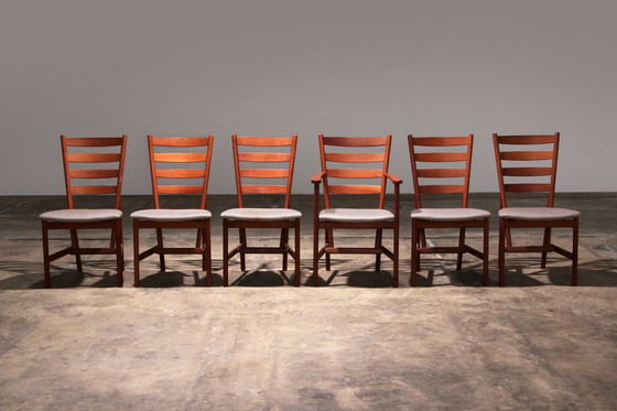 Image 1 of Hansen Sorensen Dining room table with 6 chairs,1970 Denmark