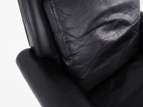 Image 1 of Black Leather Armchair, Danish Design, 1970S, Production: Denmark