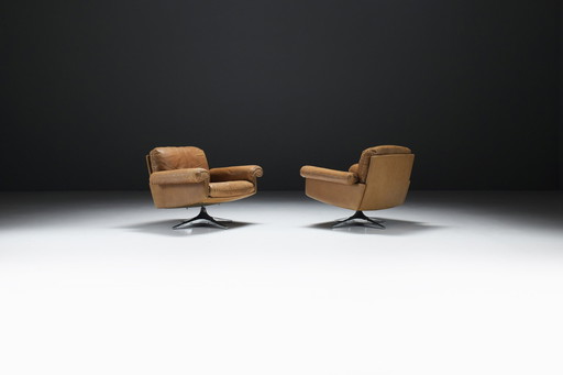 De Sede Ds 31 Lounge Chairs In Cognac