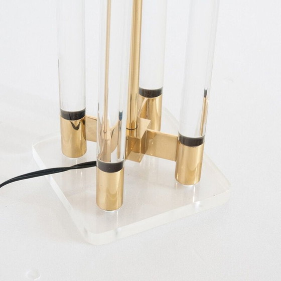 Image 1 of Lampada da tavolo vintage in metacrilato e metallo dorato, Spagna 1980