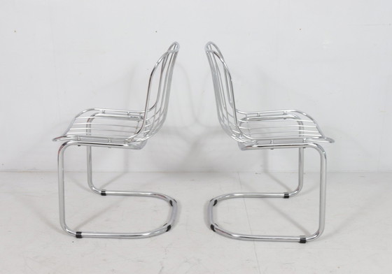 Image 1 of 4 cantilever chairs with armrests, Italy, 1970s