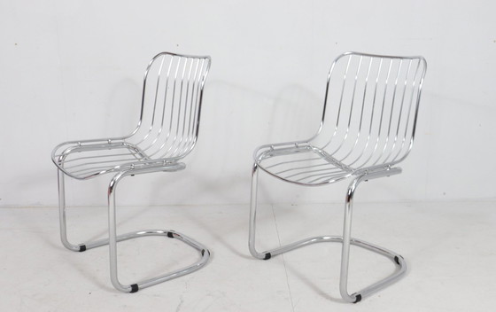 Image 1 of 4 cantilever chairs with armrests, Italy, 1970s