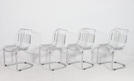 Image 1 of 4 cantilever chairs with armrests, Italy, 1970s