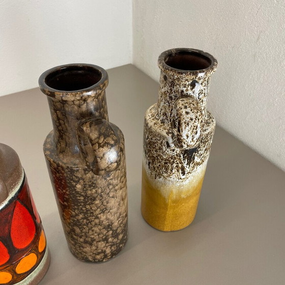 Image 1 of Set of 4 vintage fat lava porcelain vases for Scheurich, Germany 1970s