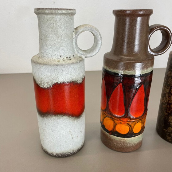Image 1 of Set of 4 vintage fat lava porcelain vases for Scheurich, Germany 1970s