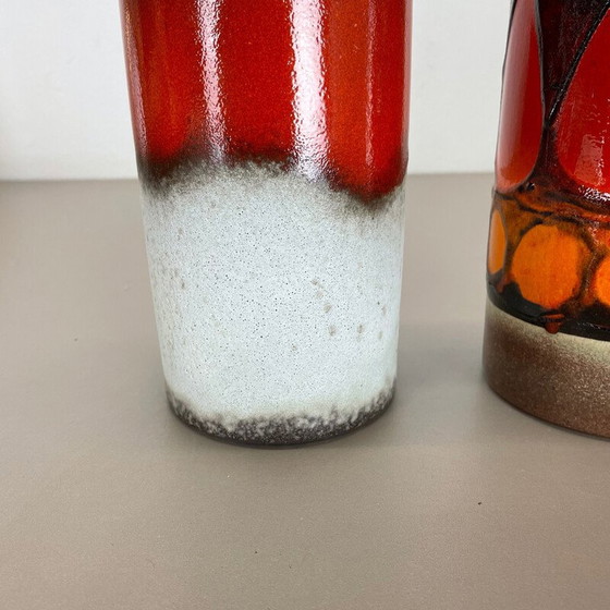 Image 1 of Set of 4 vintage fat lava porcelain vases for Scheurich, Germany 1970s