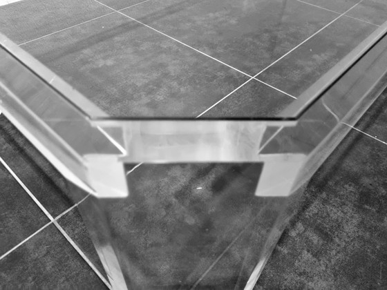 Image 1 of David Lange Lucite and glass coffee table