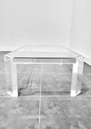 David Lange Table basse en lucite et verre