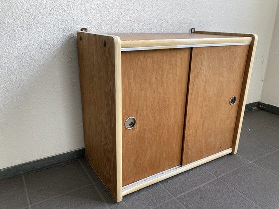 Image 1 of Vintage wall cabinet with sliding doors