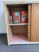 Vintage wall cabinet with sliding doors