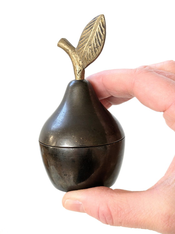 Image 1 of Pear Lidded Box | Brass And Pewter | 1960'S