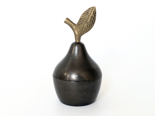 Pear Lidded Box | Brass And Pewter | 1960'S