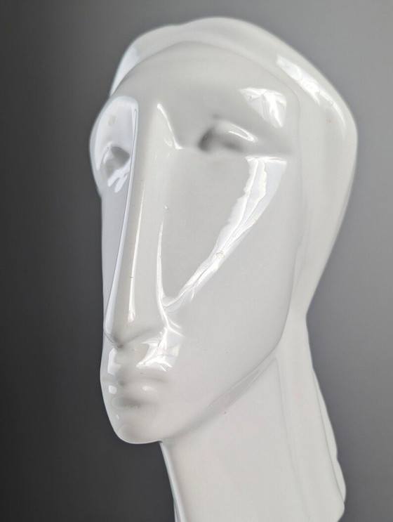 Image 1 of Ceramic Bust Sculpture Of A Woman In Art Deco Style